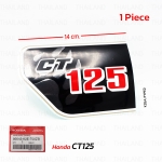 สติ๊กเกอร์ ข้างซ้าย "CT125" ติดรถสีน้ำตาล ของแท้ พื้นดำ 1 ชิ้น สำหรับ Honda CT125 CT-125 125cc Motorcycle Scooter ปี 2020-2022